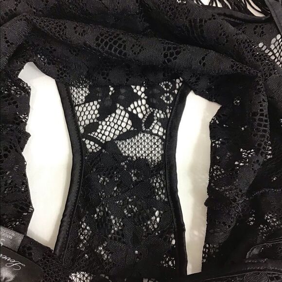 Lovers+Friends Black Mesh Second Nature Lace Body Suit Size S - Picture 8 of 12